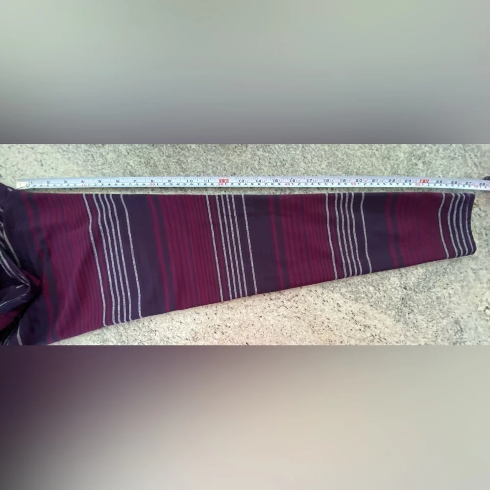 Athleta Chaturanga Purple Striped Leggings Size M - Picture 10 of 10